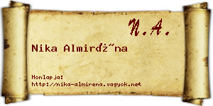 Nika Almiréna névjegykártya